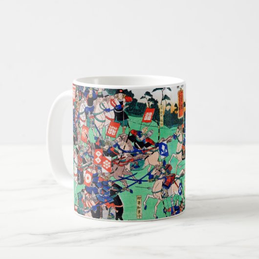 Mug Bataille de Kawanakajima, Ukiyo-e (Devant gauche)