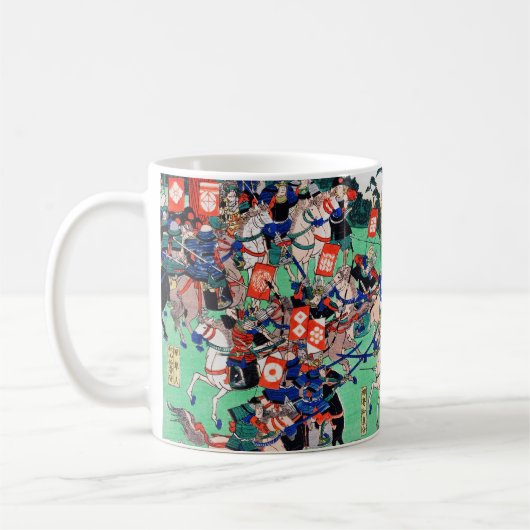 Mug Bataille de Kawanakajima, Ukiyo-e (Gauche)