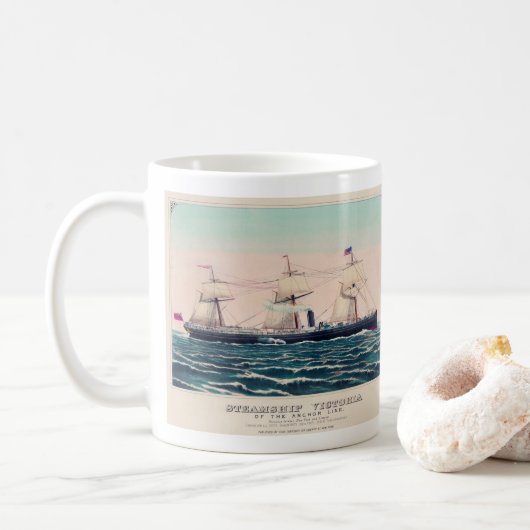 Mug Bateau à vapeur Victoria de la ligne d'Ancres, 187 (Avec donut)