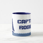 Mug Bateau à voile avec votre texte (Centre)