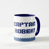 Mug Bateau à voile avec votre texte (Devant droit)