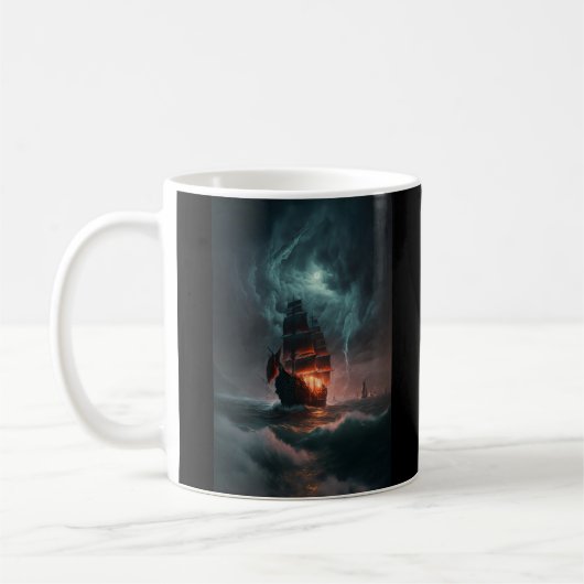 Mug Bateau À Voile Combattant Vagues Et Tempête Dans L (Gauche)