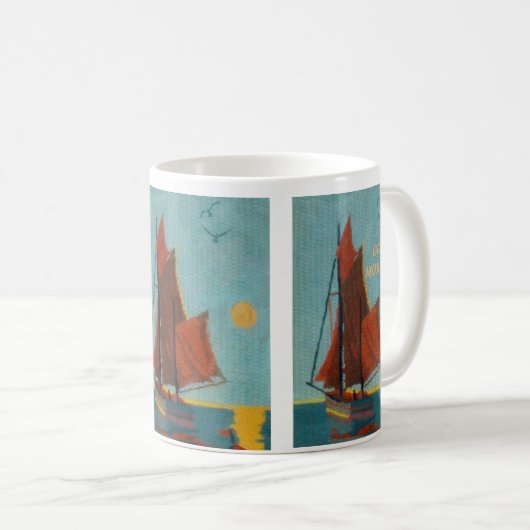 MUG BATEAU À VOILE TEXTUEL NEEDLEPOINT PAISIBLE (Devant droit)