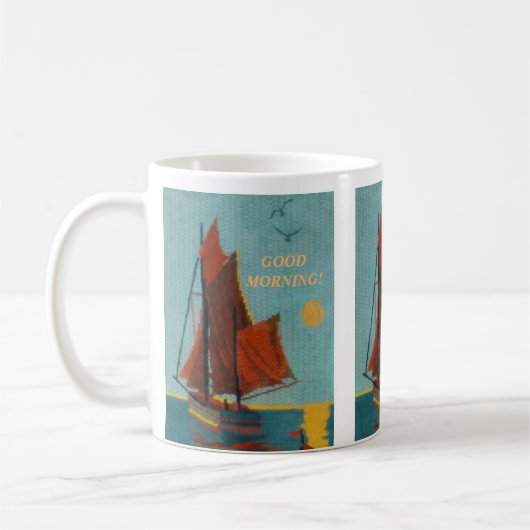 MUG BATEAU À VOILE TEXTUEL NEEDLEPOINT PAISIBLE (Gauche)