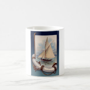 Mug Bateau à voile vintage avec le maître nageur, la