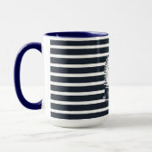 Mug Bateau bleu moderne et personnalisé (Gauche)