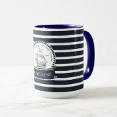 Mug Bateau bleu moderne et personnalisé (Devant droit)