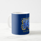 Mug Bateau bleu nautique Maison Octopus Personnalisé (Devant gauche)