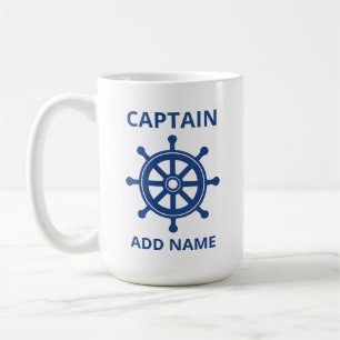 Mug Bateau bleu personnalisé Bateau capitaine Ajouter