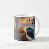 Mug Bateau bleu rustique, je préférerais être Pêche (Devant droit)
