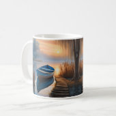 Mug Bateau bleu rustique, je préférerais être Pêche (Devant gauche)