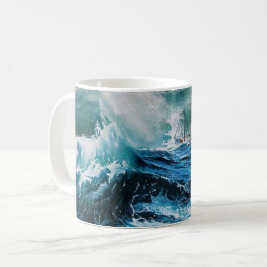 Mug Bateau dans la mer dans la tempête (Devant gauche)