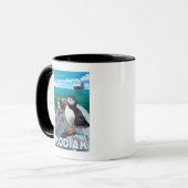 Mug Bateau de croisière Kodiak, AlaskaPuffins et Alask (Devant gauche)