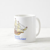 Mug Bateau de navigation de descendant de fleur (Devant droit)