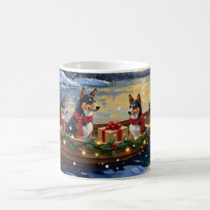 Mug Bateau de Noël Basenji pour les Fêtes
