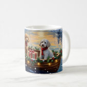 Mug Bateau de Noël de Caniche Fêtes (Devant droit)