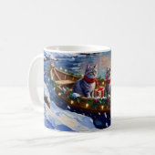 Mug Bateau de Noël de chat bleu oriental Fêtes (Devant gauche)
