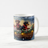 Mug Bateau de Noël de teckel pour les Fêtes (Devant droit)