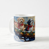 Mug Bateau de Noël Lhasa Apso pour les Fêtes (Devant gauche)