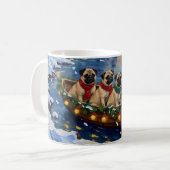 Mug Bateau de Noël Pug Fêtes (Devant gauche)