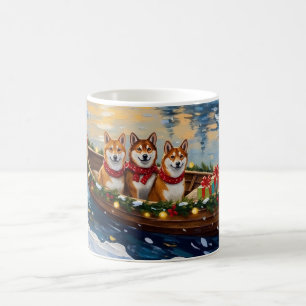 Mug Bateau de Noël Shiba Inu pour les Fêtes