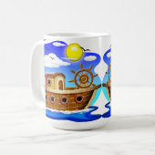 Mug Bateau de pêche dessin animé (Devant gauche)