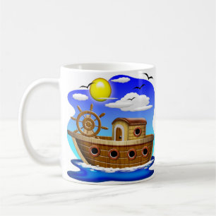 Mug Bateau de pêche dessin animé