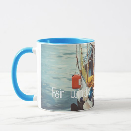 Mug Bateau de pêche en bord de mer Méditerranée (Gauche)