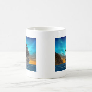MUG BATEAU DE PIRATE AU COUCHER DU SOLEIL