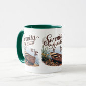 Mug Bateau du lac Serene avec oies et Fleurs sauvages (Devant gauche)