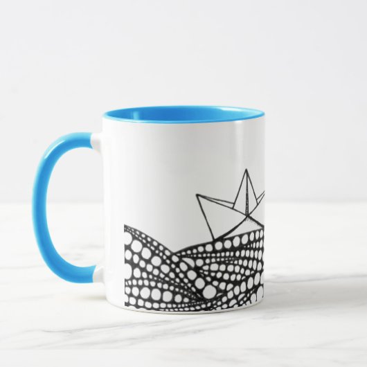Mug Bateau en papier dessiné (Gauche)