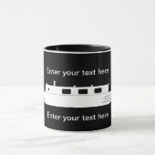 Mug Bateau Narrowboat blanc avec texte (Centre)
