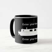 Mug Bateau Narrowboat blanc avec texte (Devant gauche)