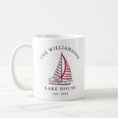 Mug Bateau nautique Maison de lac personnalisée (Gauche)