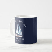 Mug Bateau nautique Marine Bleu Nom de famille Lake Ho (Devant gauche)