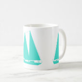 Mug Bateau nautique Turquoise (Devant droit)