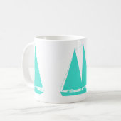 Mug Bateau nautique Turquoise (Devant gauche)