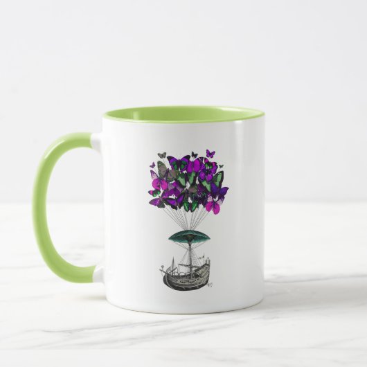Mug Bateau papillon 2 violet et vert (Gauche)