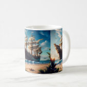 Mug Bateau Pirate de Plage Tropicale (Devant droit)