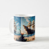 Mug Bateau Pirate de Plage Tropicale (Devant gauche)