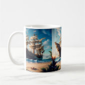 Mug Bateau Pirate de Plage Tropicale (Gauche)