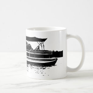 Mug Bateau ponton noir et blanc Musique personnalisée