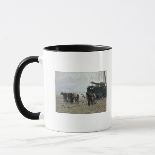 Mug Bateau sur la plage à Scheveningen, 1876 (Gauche)