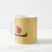 Mug Bateau viking à voile rouge II (Devant gauche)