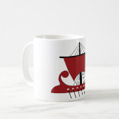 Mug Bateau Viking Longship Silhouette Drakkar (Devant gauche)