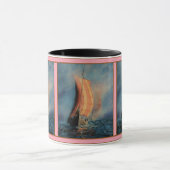Mug Bateau viking naviguant sur mer/océan dans le brou (Centre)