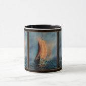 Mug Bateau viking naviguant sur mer/océan dans le brou (Centre)