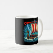 Mug Bateau Viking Nordic Warrior Conquer Ou Mourir (Devant droit)