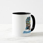 Mug Bateaux à aubes de l'État du Mississippi sur fond (Devant droit)