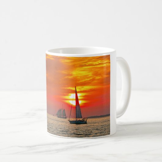 Mug Bateaux à Key West, Floride, coucher de soleil (Devant droit)